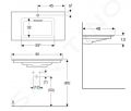 Geberit ONE Umvadlo nbytkov, 90x48x13 cm, skryt prepad, s otvorom na batriu, vodorovn odtok, KeraTect, biela