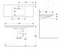 Geberit ONE Umvadlo nbytkov, 120x48x13 cm, skryt prepad, s otvorom na batriu, vodorovn odtok, KeraTect, biela