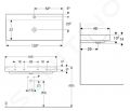 Geberit ONE Umvadlo, 105x48x14 cm, bez prepadu, s otvorom na batriu, KeraTect, biela