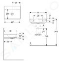 Geberit ONE Umvadlo, 50x40x14 cm, bez prepadu, bez otvoru na batriu, KeraTect, biela