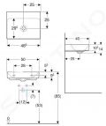 Geberit ONE Umvadlo na dosku, 500x400x140 mm, bez prepadu, bez otvoru na batriu, KeraTect, biela