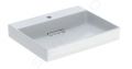 Geberit ONE Umvadlo, 60x48x14 cm, skryt prepad, s otvorom na batriu, vodorovn odtok, KeraTect, biela