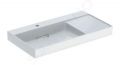 Geberit ONE Umvadlo, 90x48x14 cm, skryt prepad, s otvorom na batriu, vodorovn odtok, KeraTect, biela