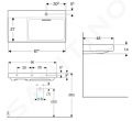 Geberit ONE Umvadlo, 90x48x14 cm, skryt prepad, s otvorom na batriu, vodorovn odtok, KeraTect, biela