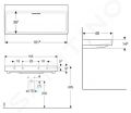 Geberit ONE Umvadlo, 105x48x14 cm, skryt prepad, bez otvoru na batriu, vodorovn odtok, KeraTect, biela