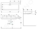 Geberit ONE Umvadlo, 120x48x14 cm, skryt prepad, s otvorom na batriu, vodorovn odtok, KeraTect, biela