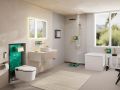 Hansgrohe Xuniva Evo S Um�vadlo na dosku, priemer 40 cm, bez prepadu, bez otvoru na bat�riu, matn� b�ov�