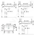 Hansgrohe Xanuia Q Umvadlo 65x39 cm, s prepadom, otvor na batriu, biela