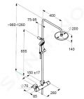 Kludi Logo Sprchov set Dual Shower System s termostatom, 200 mm, chrm