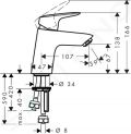 Hansgrohe Logis Pkov umvadlov batria 70, na beztlakov ohrievae, s vpusou, chrm