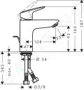 Hansgrohe Logis Umvadlov batria s vpustom, chrm