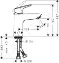 Hansgrohe Logis Umvadlov batria, chrm