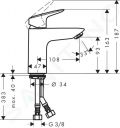 Hansgrohe Logis Umvadlov batria s vpusou Push-Open, chrm