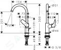 Hansgrohe Logis Umvadlov batria s vpustom, chrm