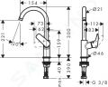 Hansgrohe Logis Umvadlov batria s otonm vtokom, chrm