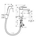 Hansgrohe Vernis Blend Umvadlov batria s runou sprchou Bidette, chrm