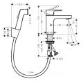 Hansgrohe Vernis Shape Umvadlov batria s runou sprchou Bidette, chrm