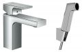 Hansgrohe Vernis Shape Umvadlov batria s runou sprchou Bidette, chrm