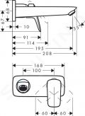 Hansgrohe Logis Umvadlov batria pod omietku, chrm