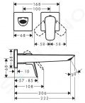 Hansgrohe Logis Umvadlov batria Fine pod omietku, 2-otvorov intalcia, EcoSmart, chrm