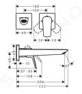 Hansgrohe Logis Umvadlov batria pod omietku, s vpusou, 2-otvorov intalcia, EcoSmart, matn ierna