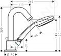 Hansgrohe Logis Batria na okraj vane, 3-otvorov intalcia, chrm