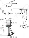 Hansgrohe Vernis Shape Umvadlov batria s vpustom, EcoSmart, chrm