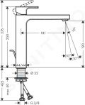 Hansgrohe Vernis Shape Umvadlov batria s vpustom, EcoSmart, matn ierna