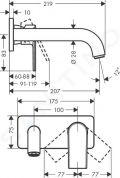 Hansgrohe Vernis Shape Umvadlov batria pod omietku, EcoSmart, chrm