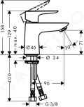 Hansgrohe Talis E Pkov umvadlov batria 80, s vpusou Push-Open, chrm