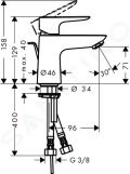 Hansgrohe Talis E Pkov umvadlov batria 80 LowFlow 3,5 l/min, s vpusou, chrm