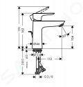 Hansgrohe Talis E Pkov umvadlov batria 110 CoolStart s odtokovou spravou s ahadlom, chrm