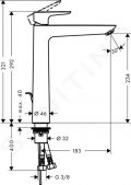 Hansgrohe Talis E Pkov umvadlov batria 240, s vpusou, chrm