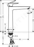 Hansgrohe Talis E Pkov umvadlov batria 240, chrm