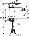 Hansgrohe Talis E Pkov bidetov batria s odtokovou spravou push-open, chrm