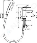 Hansgrohe Talis E Umvadlov batria s runou sprchou Bidette, chrm