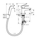 Hansgrohe Talis E Umvadlov batria s runou sprchou Bidette, chrm