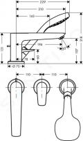 Hansgrohe Talis E Trojotvorov vaov batria, chrm