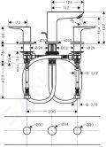 Hansgrohe Talis E Umvadlov batria s vpusou, 3-otvorov intalcia, kefovan bronz