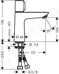 Hansgrohe Talis Select E Umvadlov batria 110, chrm