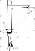 Hansgrohe Talis Select E Umvadlov batria 240 s odtokovou spravou s ahadlom, ovldanie tlaidlom, chrm