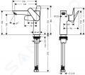 Hansgrohe Talis E Pkov umvadlov batria 150, chrm