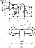 Hansgrohe Talis E Pkov sprchov batria, chrm