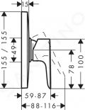 Hansgrohe Talis E Pkov sprchov batria Highflow pod omietku, chrm