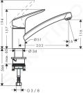 Hansgrohe Logis Pkov drezov batria 120, chrm