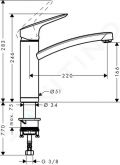 Hansgrohe Logis Pkov drezov batria 160, na intalciu pred okno, chrm