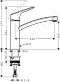 Hansgrohe Logis Pkov drezov batria 160 CoolStart Eco, chrm