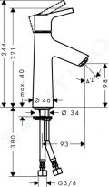 Hansgrohe Talis S Umvadlov batria, chrm