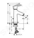 Hansgrohe Talis S Pkov umvadlov batria 100 CoolStart s ahadlom a odtokovou spravou, chrm
