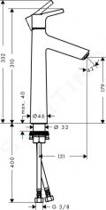 Hansgrohe Talis S Pkov umvadlov batria 190 bez odtokovej spravy, chrm